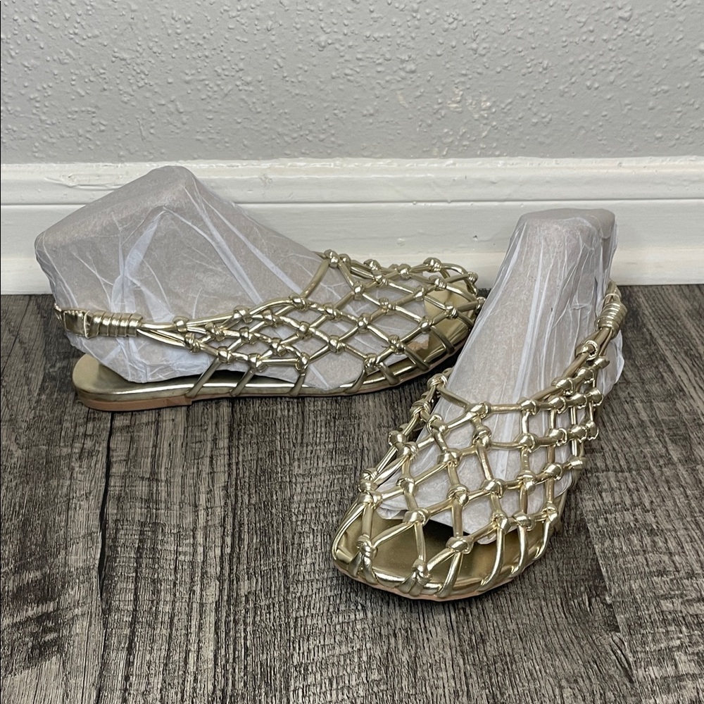 Chic Gold Women's Sandals